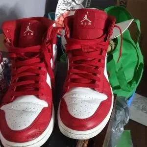 85 Air Force One special edition red and white leather with the silver metal swo NIKE GS Valentine main image 4